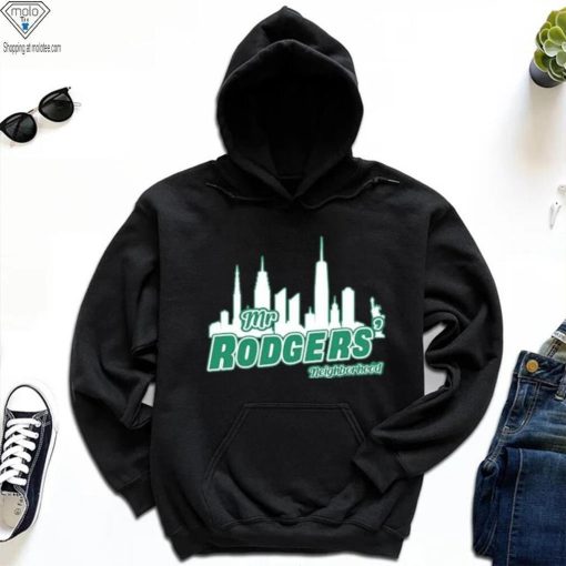 Aaron Rodgers New York Jets Mr Rogers Neighborhood Skyline Shirt