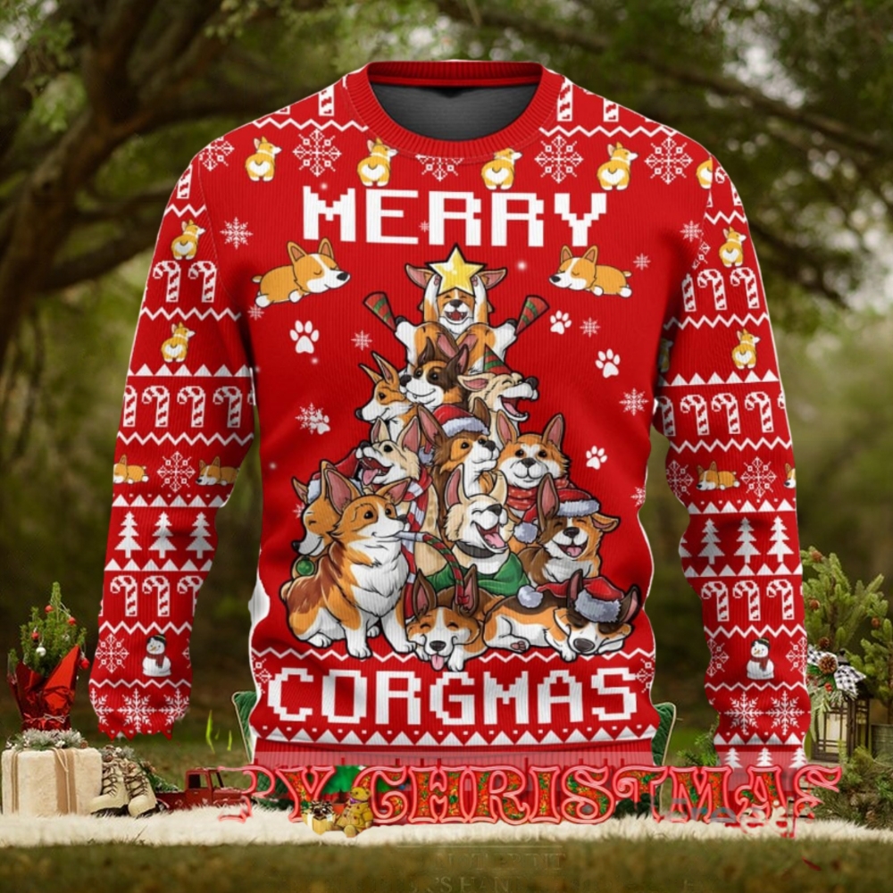 Funny Corgi Merry Corgmas Ugly Christmas Sweater For Men & Women Funny Corgi Merry Corgmas Ugly Christmas Sweater For Men & Women