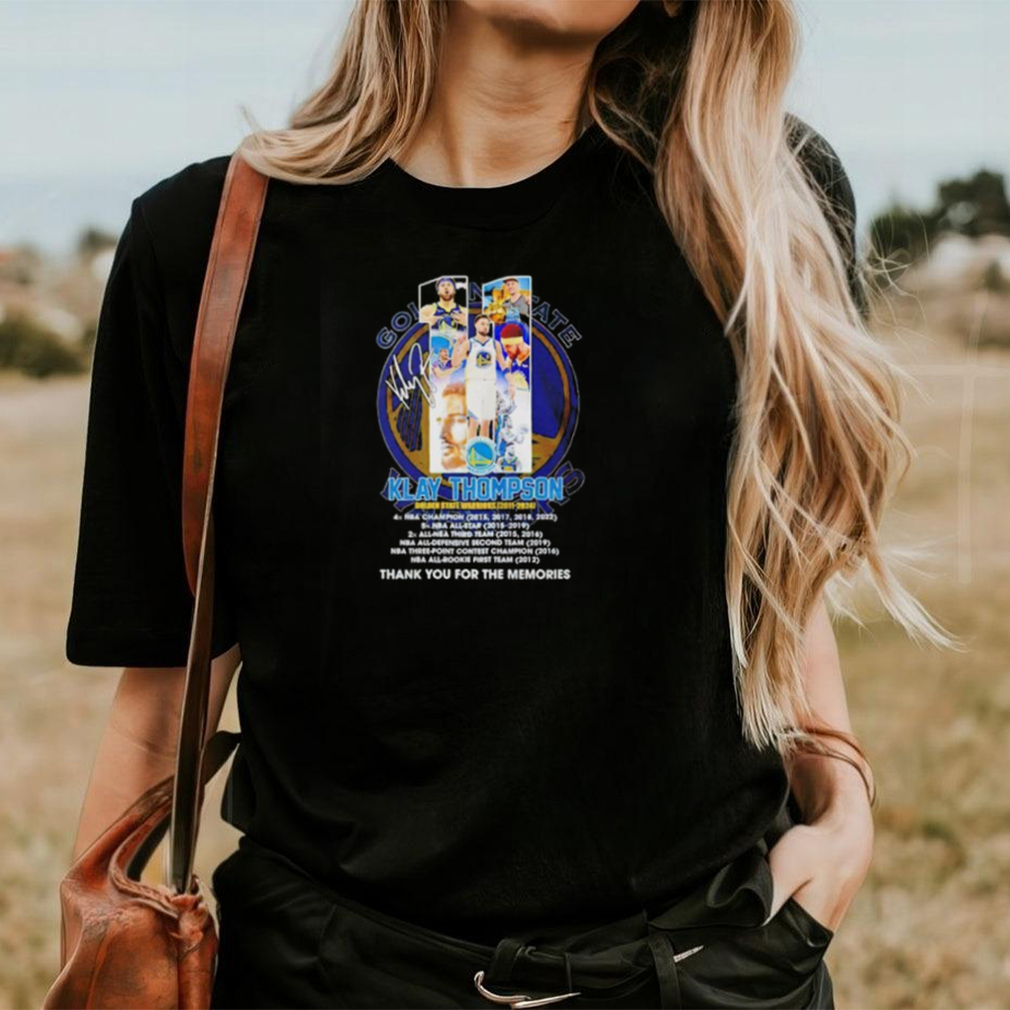 Golden State Warriors 11 Klay Thomson 2011 2024 thank you for the memories signature shirt Golden State Warriors 11 Klay Thomson 2011 2024 thank you for the memories signature shirt