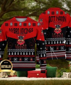 Custom Name Nybro Vikings IF Ugly Christmas Sweater New Logo Gift For Men And Women Fans