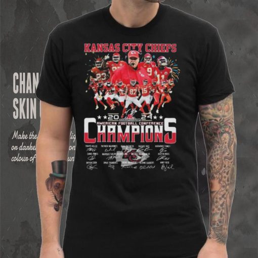 kansas City Chiefs AFC American Football Conference Champions 2024 Signatures Shirt