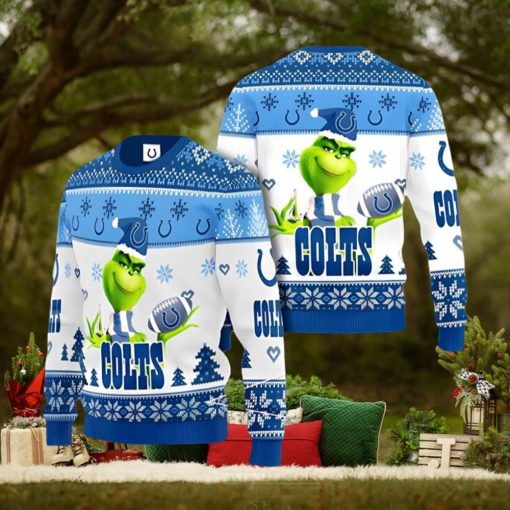 Indianapolis Colts Grinch Ugly Christmas Sweater Xmas 3D Printed Christmas Sweater Gift