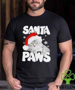 Cat hat santa santa paws merry christmas shirt