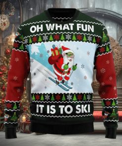 Skiing Oh What Fun Ugly Christmas Sweater