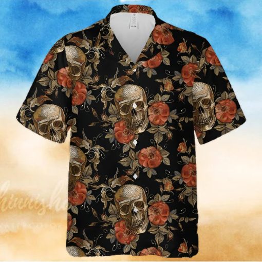 Skull Rose Hawaiian Shirt Made In Hawaii Summer Shirt Beach Shir