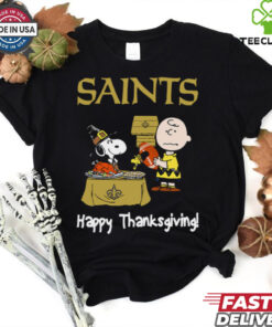 Peanuts New Orleans Saints Football Happy Thanksgiving T Shirt
