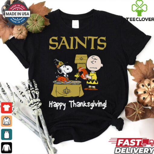 Peanuts New Orleans Saints Football Happy Thanksgiving T Shirt