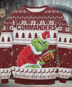 Washington Commanders Grinch Ugly Christmas Sweaters 1 Washington Commanders Grinch Ugly Christmas Sweaters