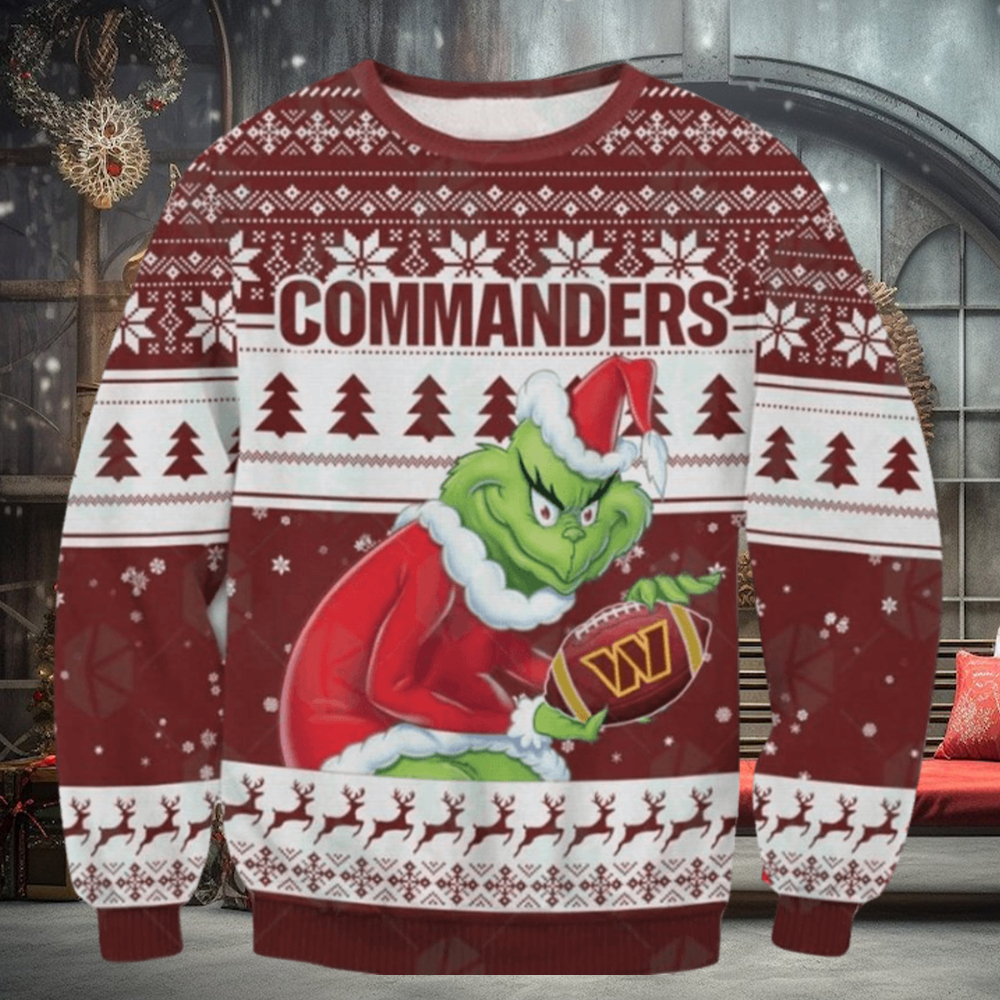 Washington Commanders Grinch Ugly Christmas Sweaters Washington Commanders Grinch Ugly Christmas Sweaters
