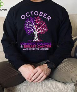 October Domestic Violence Breast Cancer Awareness Month T Shirt