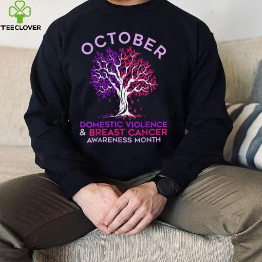 October Domestic Violence Breast Cancer Awareness Month T Shirt