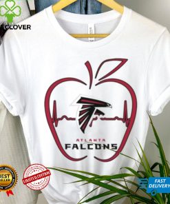 Apple Heartbeat Teacher Symbol Atlanta Falcons T Shirt