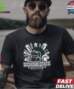 Image One Men's Michigan State Spartans Grey Helmet Star T Shirt