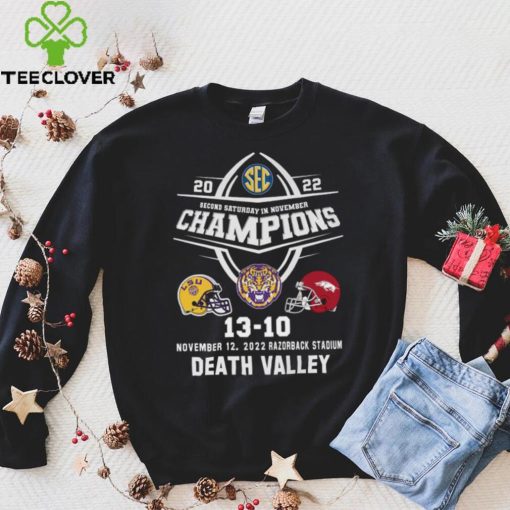 LSU Tigers 2022 Second Saturday In November Champions Death Valley Shirt