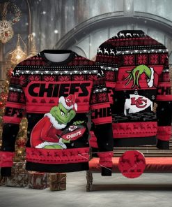 Kansas City Chiefs And Grinch Ugly Christmas Sweater 3D Printed Men And Women Holiday Gift