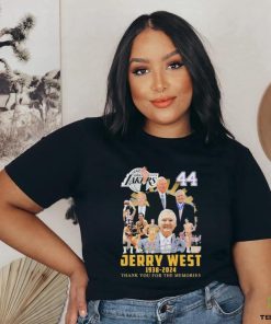 lakers 44 jerry west 1938 2024 thank you for the memories signatures shirt