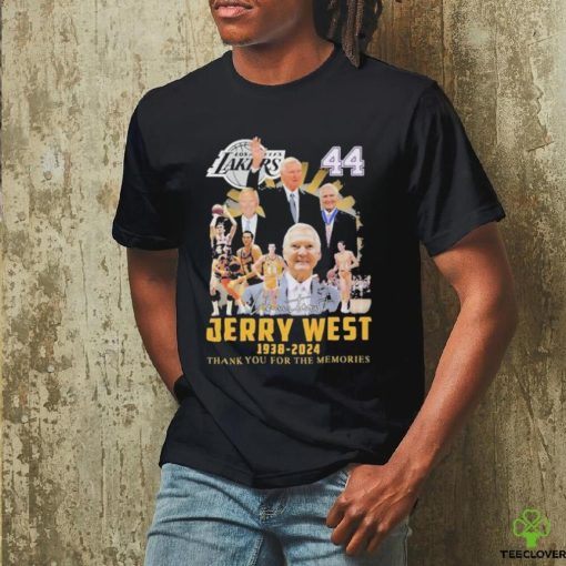 lakers 44 jerry west 1938 2024 thank you for the memories signatures shirt