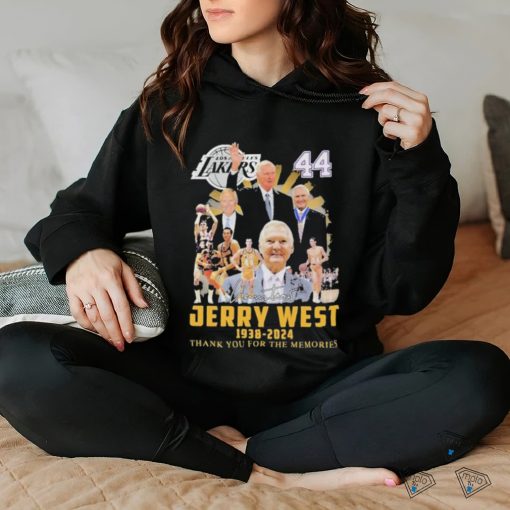 lakers 44 jerry west 1938 2024 thank you for the memories signatures shirt