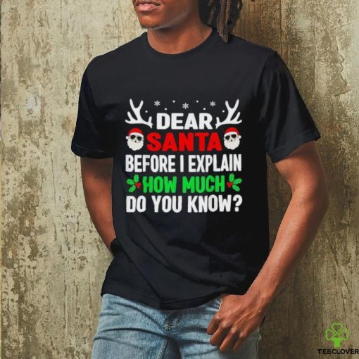 Funny Christmas Shirts Kids Adults Dear Santa I Can Explain T Shirt
