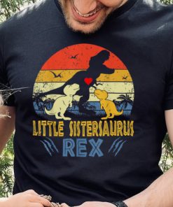 little Sister Saurus T Rex Dinosaur little Sister 2 kids T Shirt