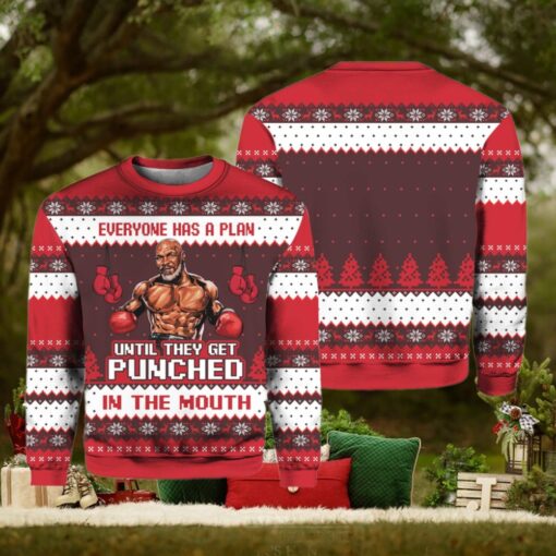 Mike Tyson Everyone Has A Plan Until They Get Punched in the Mouth Ugly Christmas Sweater