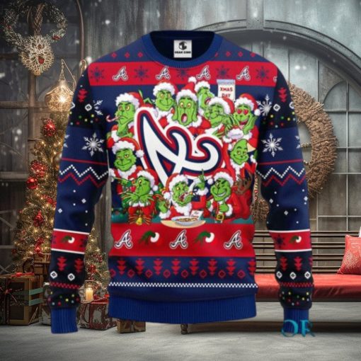 Atlanta Braves 12 Grinch Xmas Day Ugly Christmas Sweater