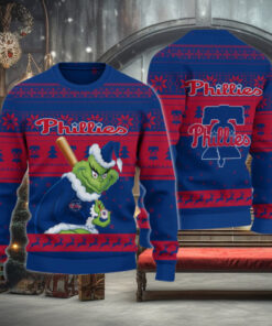 Philadelphia Phillies Grinch Christmas Ugly Sweater