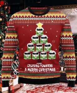 Bus Cruising Towards A Merry Christmas Ugly Christmas Sweater