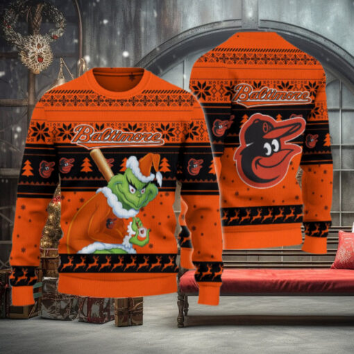 Baltimore Orioles Grinch Christmas Ugly Sweater
