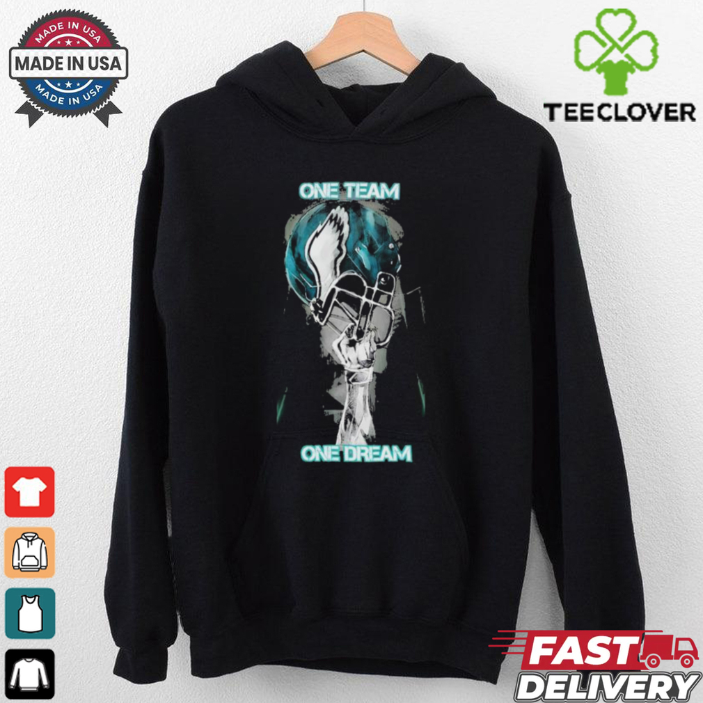 Philadelphia Eagles Philly One Team One Dream Helmet Hand T Shirts Philadelphia Eagles Philly One Team One Dream Helmet Hand T Shirts