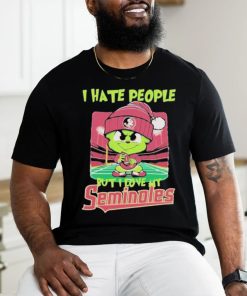 Santa Grinch Chibi I Hate People But I Love My Florida State Seminoles Christmas T Shirt