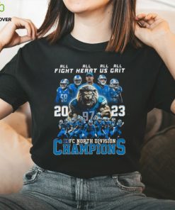 Detroit Lions All Fight All Heart All Us All Grit 2023 NFC North Division Champions T Shirt