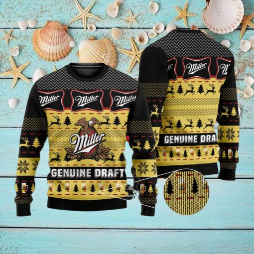 Miller Genuine Draft Ugly Miller Beer Ugly Gift Christmas 3D Sweater For Men And Women