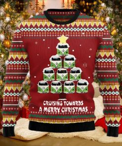 Bus Cruising Towards A Merry Christmas Ugly Christmas Sweater