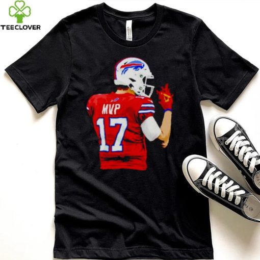 mVP Josh Allen 17 Buffalo Bills fire hand shirt