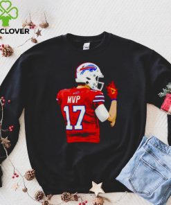 mVP Josh Allen 17 Buffalo Bills fire hand shirt