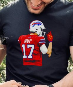 mVP Josh Allen 17 Buffalo Bills fire hand shirt