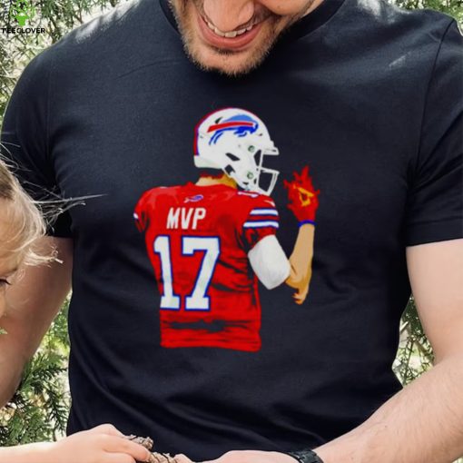 mVP Josh Allen 17 Buffalo Bills fire hand shirt