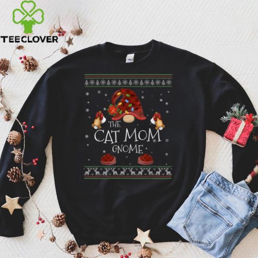 mb Cat Mom Gnome Buffalo Plaid Christmas Light Ugly Style T Shirt