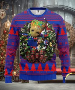 NFL New York Rangers Groot Hug Christmas Ugly Sweater