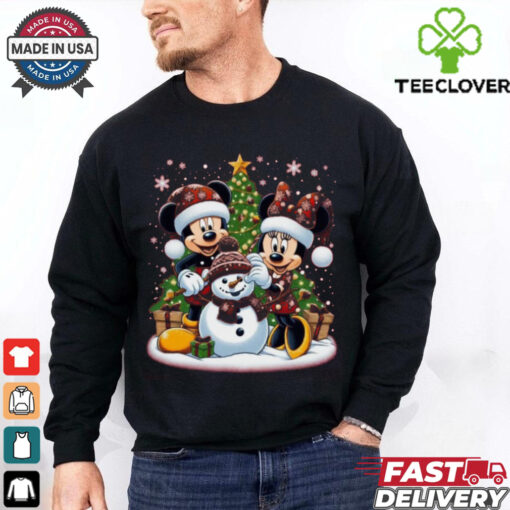 mickey play snowman christmas shirt