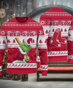 Boston Red Sox Grinch Christmas Ugly Sweater