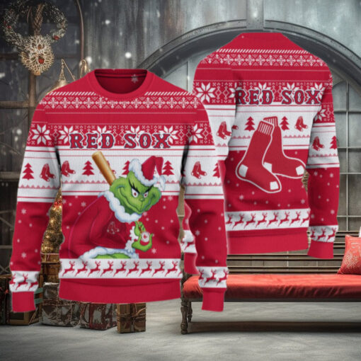Boston Red Sox Grinch Christmas Ugly Sweater