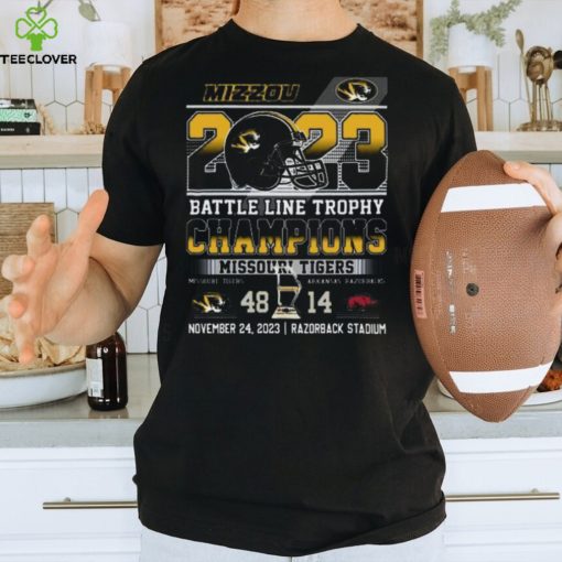 2023 Battle Line Trophy Champions Missouri Tigers 48 – 14 Arkansas Razorbacks November 24, 2023 Razorback Stadium T Shirt