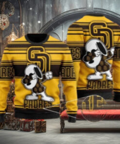 San Diego Padres Ugly Sweater With Snoopy Dabbing Design