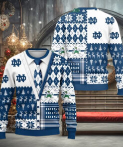 Notre Dame Fighting Irish 2024 Christmas Menswear Style Ugly Sweater