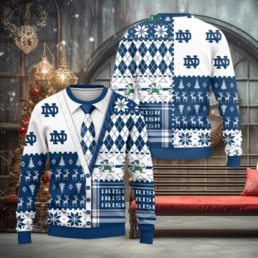 Notre Dame Fighting Irish 2024 Christmas Menswear Style Ugly Sweater