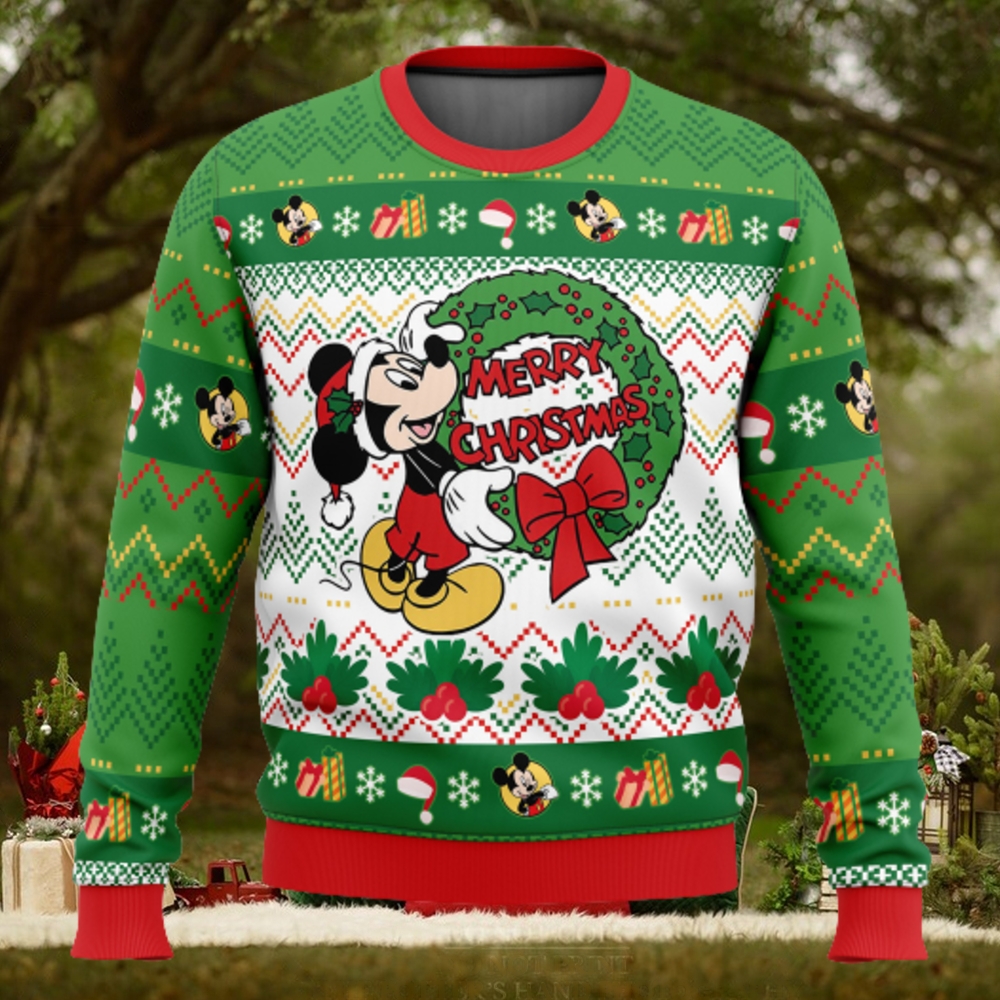 Mickey Mouse Playing Philadelphia Eagles Disney Ugly Christmas Sweater