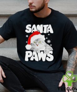 Cat hat santa santa paws merry christmas shirt