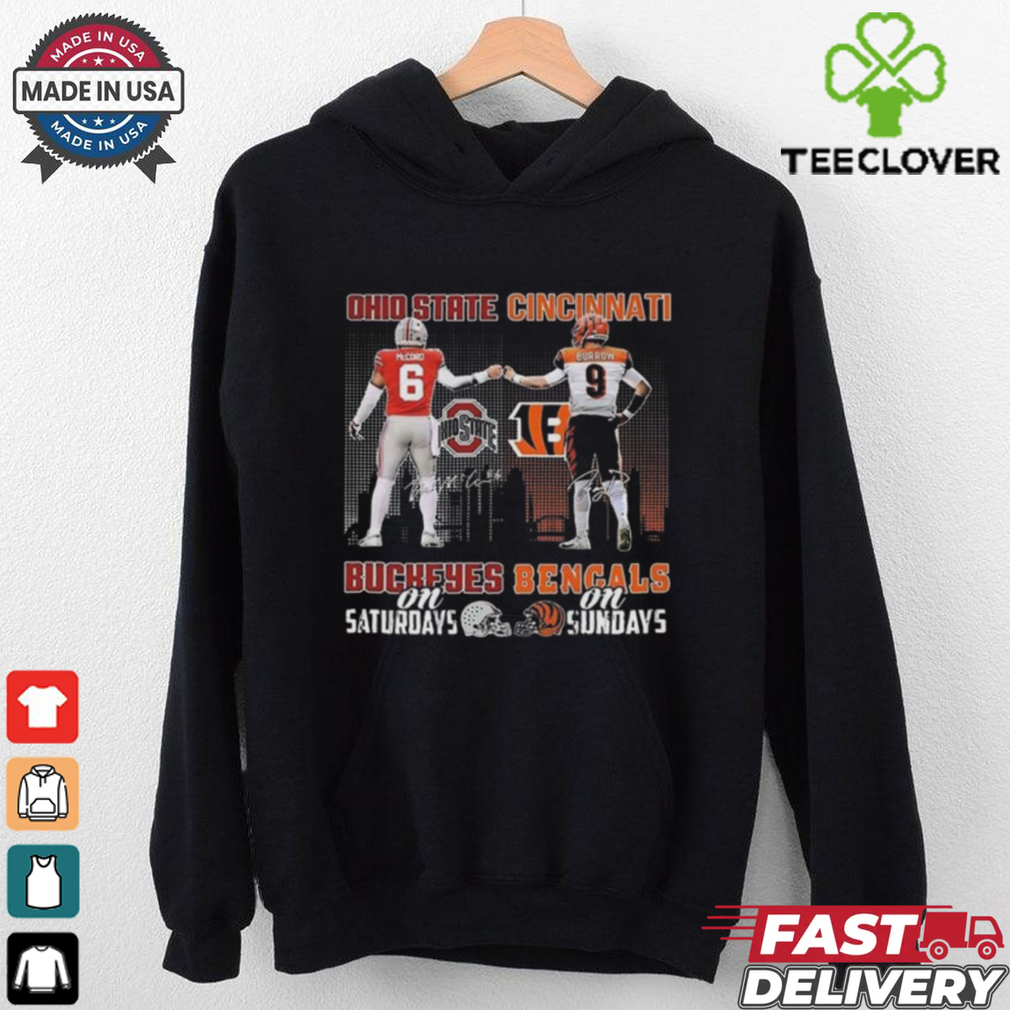 Official Buckeyes On Saturdays And Bengals On Sundays Players Skyline Signatures Shirt Official Buckeyes On Saturdays And Bengals On Sundays Players Skyline Signatures Shirt